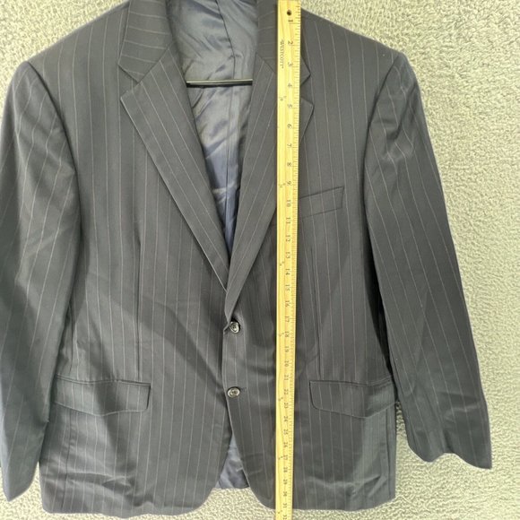 Hickey Freeman Loro Piana Tasmanian Jacket Men 44R Super 150’s Blue Stripe READ - Picture 11 of 15